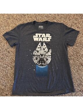 Star Wars Mad Engine Millenium Falcon Short Sleeve Graphic T-Shirt Size Medium